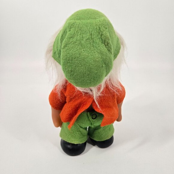 Vintage 1989 Dam Large Boy Troll with Felt Clothes & Hat White Hair Denmark 10" - Picture 7 of 12